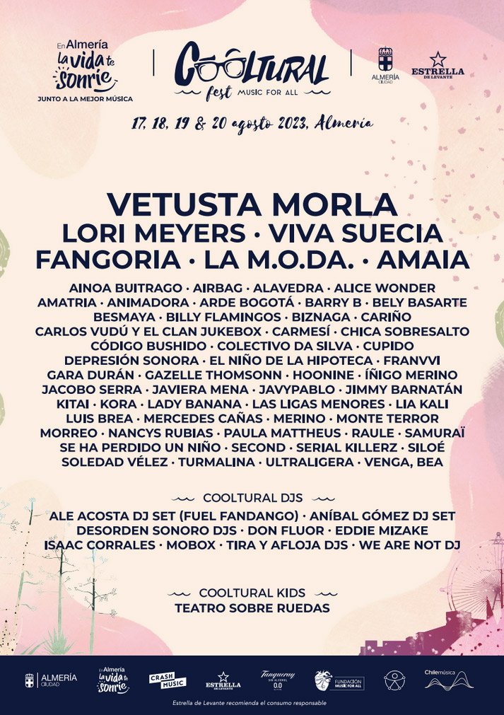 Cooltural Fest en Almería del 17 al 20 de Agosto de 2023